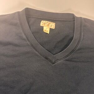 Mod-O-Doc Black V-Neck Sweatshirt Womens Large Cotton Casual Pullover Top